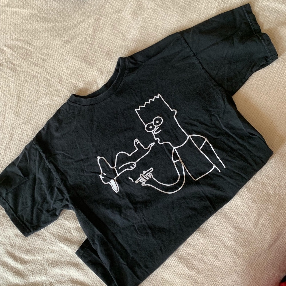 Small Spells Bart Simpson Smoking Snoopy Tee